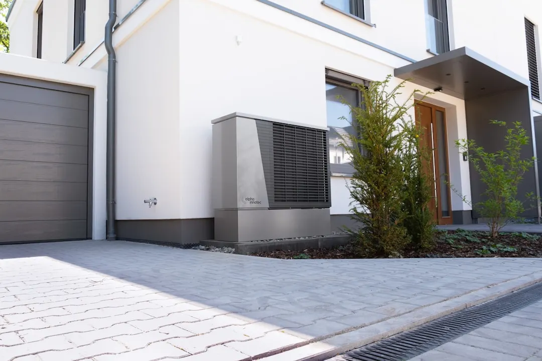 Cold-climate heat pump outdoor unit installed at a Edmonton home