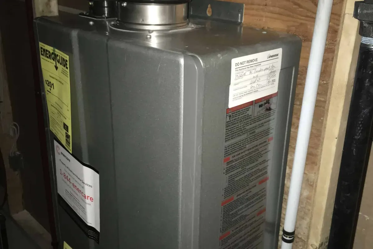 Tankless water heater serving a Edmonton residential home
