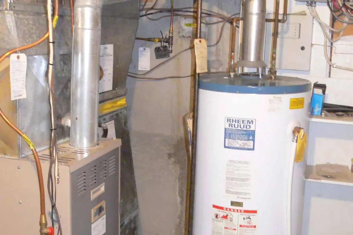 Residential water heater tank in a Edmonton home